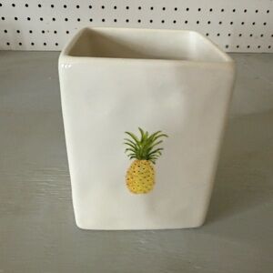 Rae Dunn Artisan Collection Pineapple White Ceramic Pencil & Pen Holder